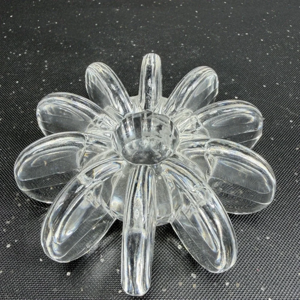 Rosenthal Studio Line Flower Disc Crystal Taper Candle Holder Single Germany